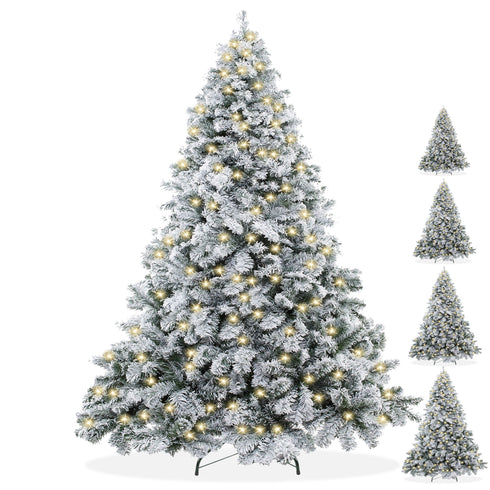 Artificial Flocked Christmas Tree, Snow-Flocked Pine with Stand